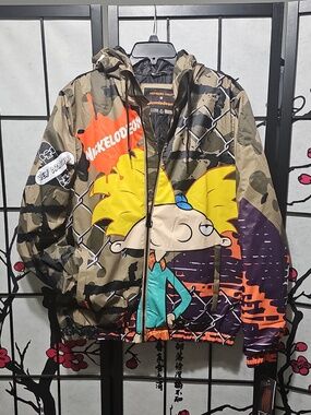 Members Only x Nickelodeon Hey Arnold Cartoon Graphic Jacket Medium NWT